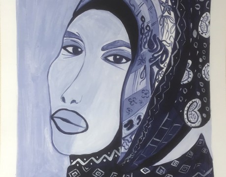 Still bleu with open eyes