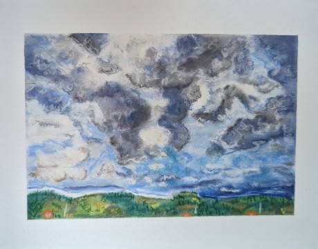 De lucht boven Blokhus Noord Jutland Denemarken 