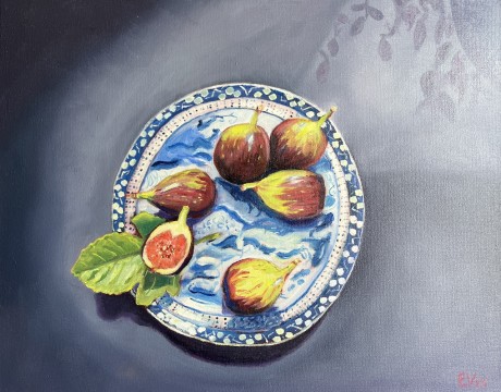 Vijgen op antiek bordje