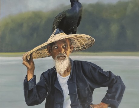 Visser met aalscholver