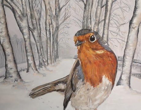 Giant robin "Winter walk"
