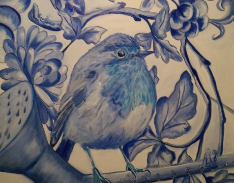 Giant robin...Delfts blue