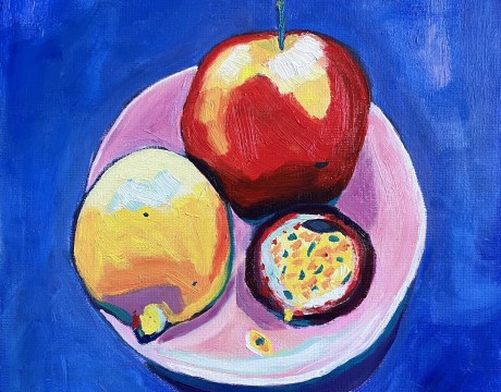 Appel, citroen en passievrucht