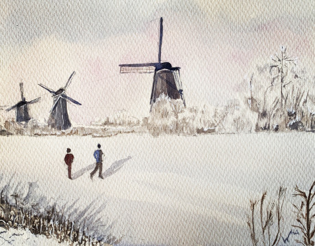 Nederlands winterlandschap