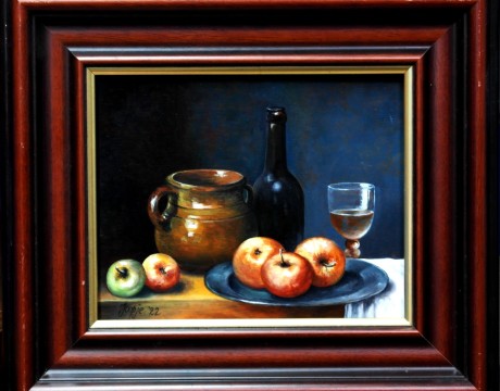 Stilleven met 5 appels 