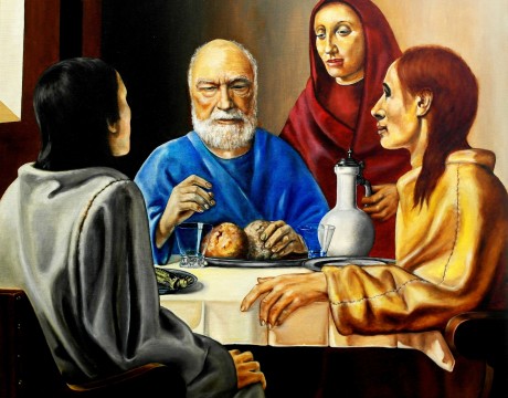 Lunch gezelschap met zelfportret