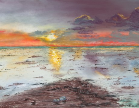 Zonsondergang bij Moddergat