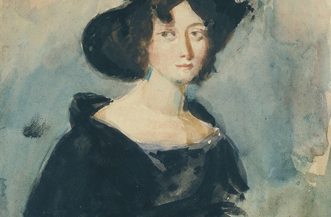 Eugène Delacroix, Portret van een jonge vrouw (Madame de Conflans), 1825-1830, Aquarel, Kunsthal Rotterdam