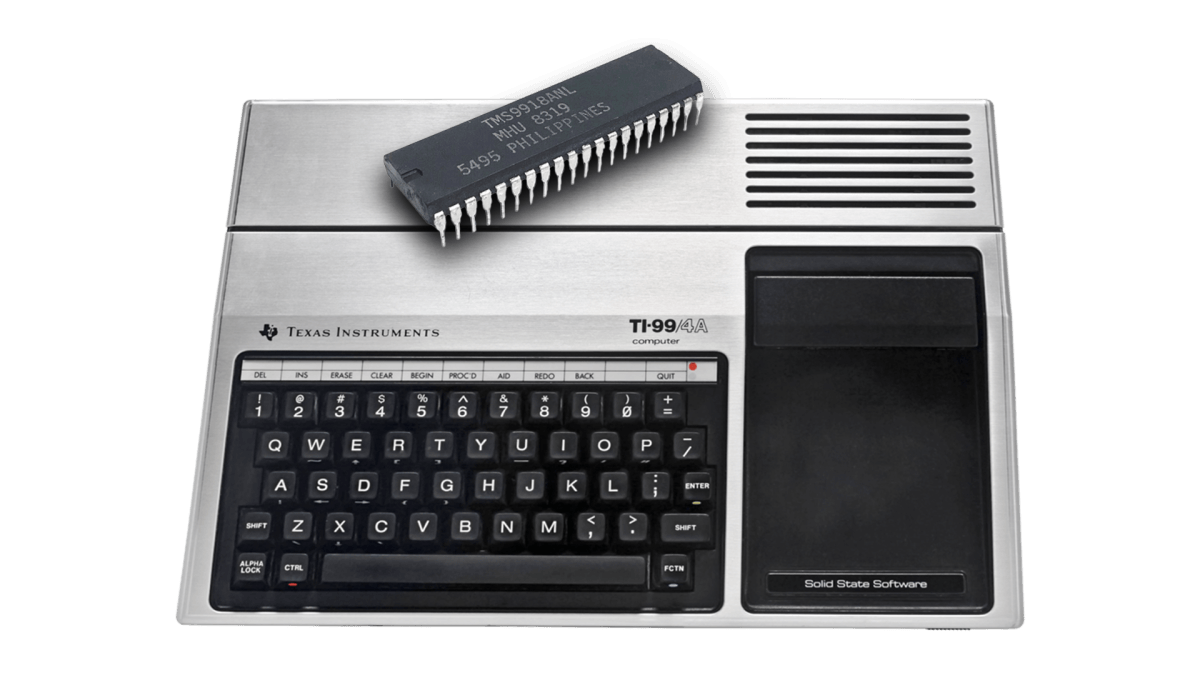 Le TMS9918A a été utilisé pour la première fois dans l'ordinateur domestique TI-99/4A de Texas Instruments.