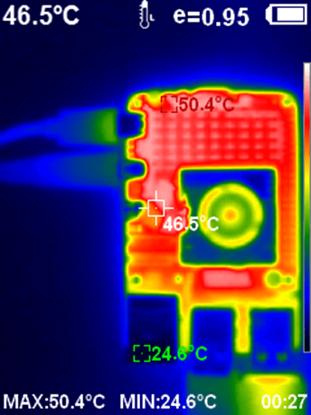 RPi5 thermal image, active cooling