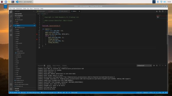 Visual Studio Code IDE on an RPi 4.