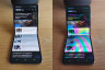 Het beeldscherm van de Samsung Galaxy Z Flip 4 ziet er niet zo fraai uit door een gepolariseerde zonnebril, zoals rechts op deze foto te zien.