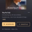 Bowers & Wilkins Music-app met Px7 S3