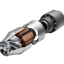 De nieuwe 2,8 cm brede Hyperdymium motor die 140.000 tpm maakt.