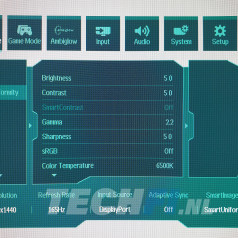 Philips Evnia 34M2C7600MV on-screen menu 