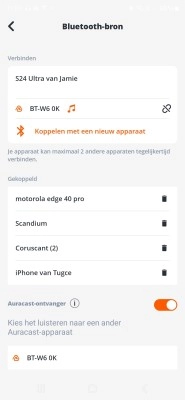 Auracast op Android-telefoon
