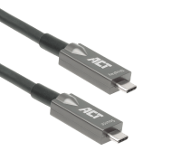 De lange USB-C kabels van ACT hebben een ingang en een uitgang: één gaat in het scherm, de ander in de laptop (bijvoorbeeld).