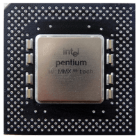 Een van de eerste Intel Pentium processors, de Intel Pentium 166 MHz MMX.