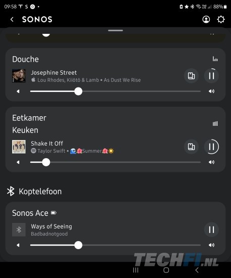 Sonos Ace in Sonos-app