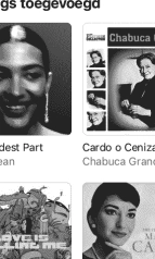 Apple Music zoals het er (bij benadering) uitziet op de Mudita Kompakt
