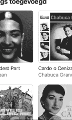 Apple Music zoals het er (bij benadering) uitziet op de Mudita Kompakt