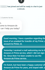 Gesprek met medewerker Amazon DE (1)