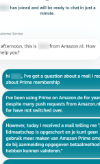 Gesprek met medewerker Amazon NL (1)