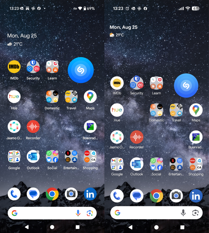 Pixel 9 Pro Home vs Pixel 10 Pro Home