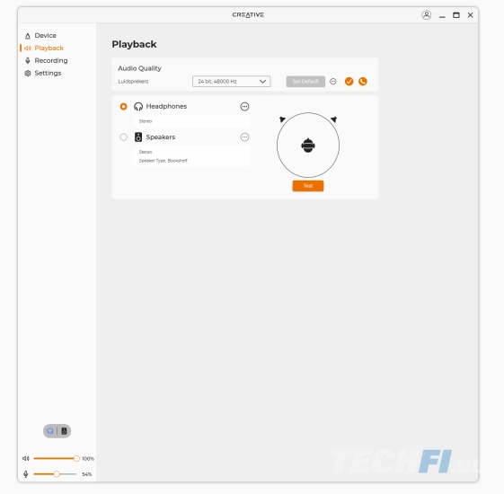 Creative-app bij de BT-W6