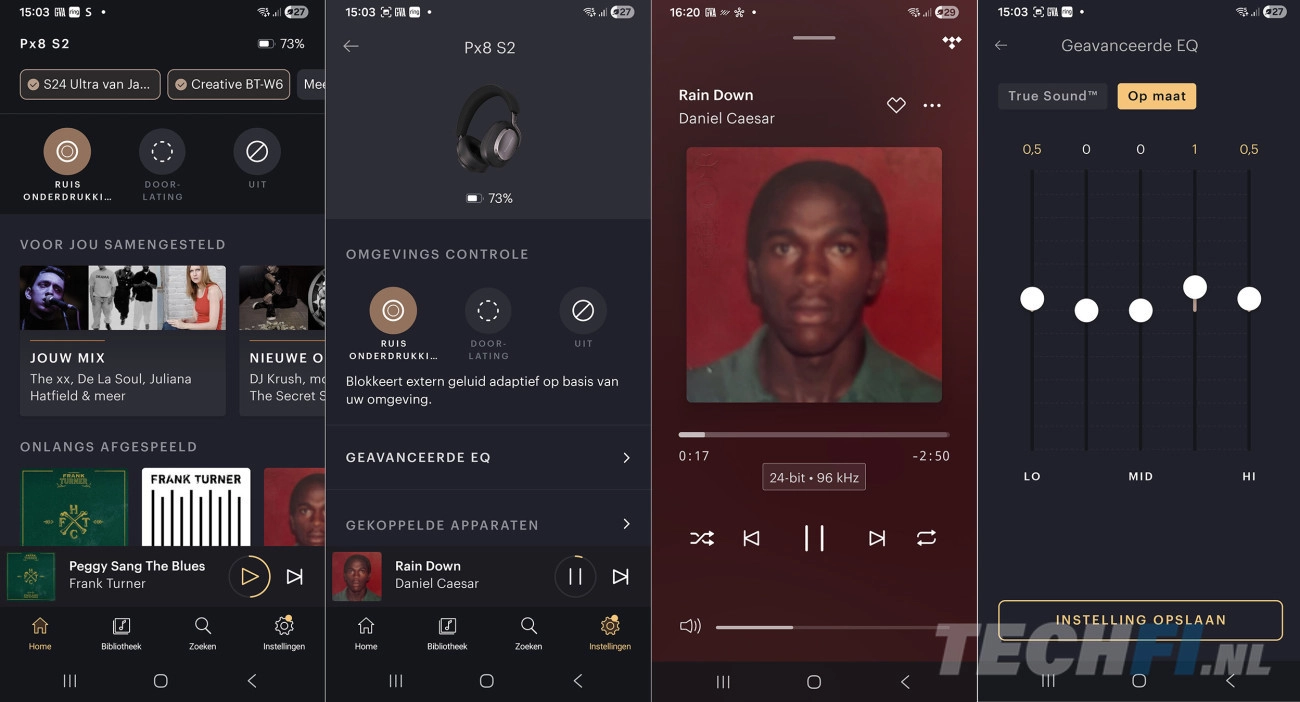 Bowers & Wilkins Music-app met Px8 S2