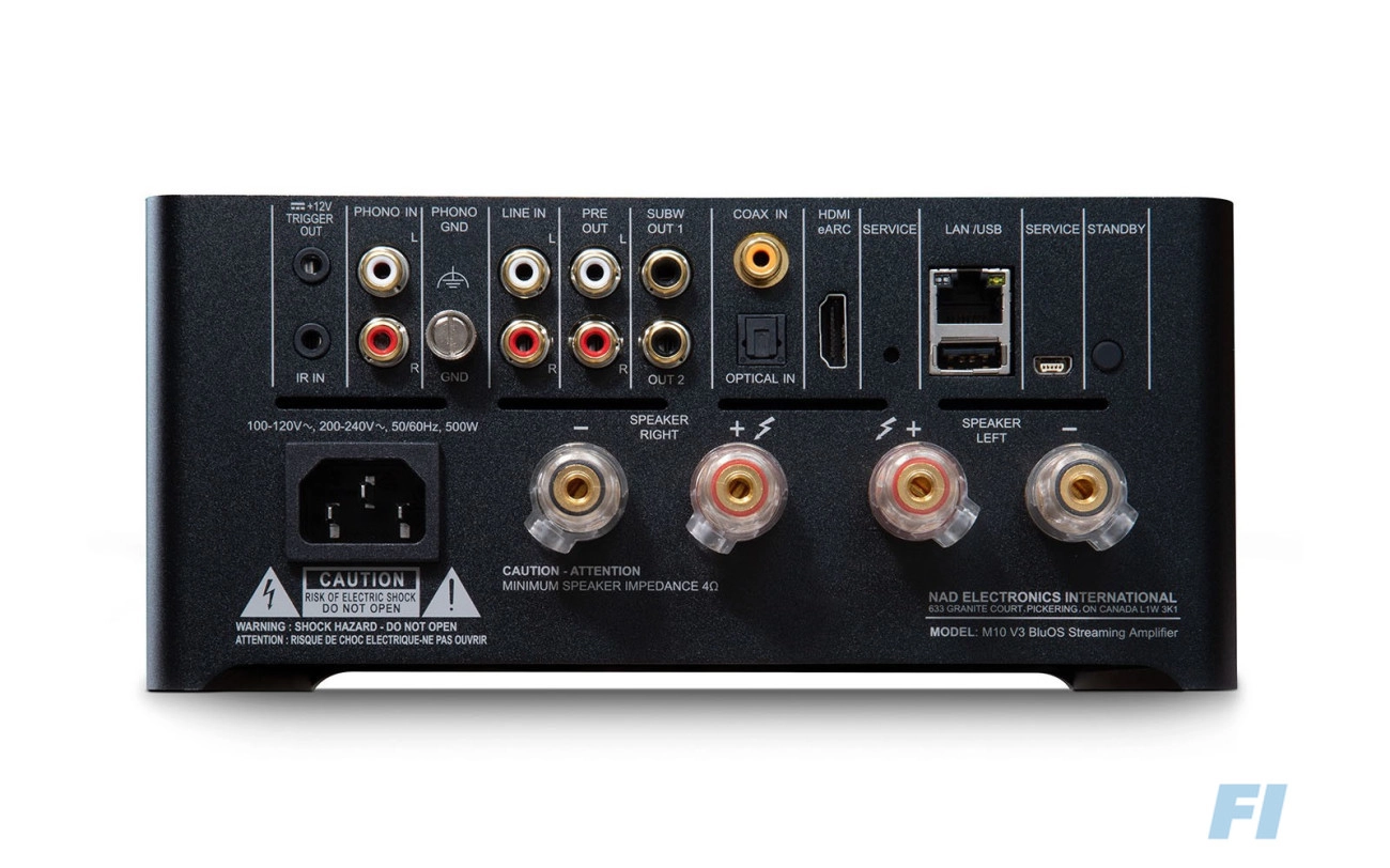 Ingangen op de NAD M10 V3