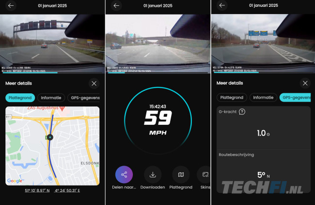 Nextbase-app met video van de Piqo 2K