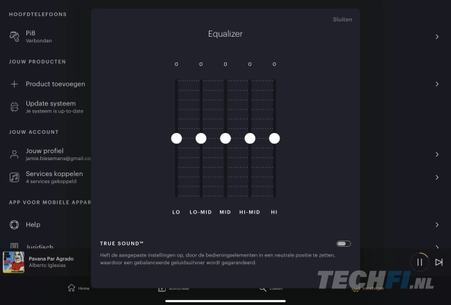Bowers & Wilkins Music-app met Pi6 en Pi8