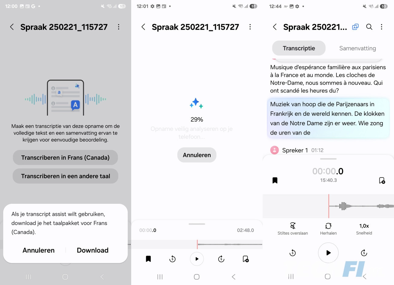 Galaxy AI - transcriptie