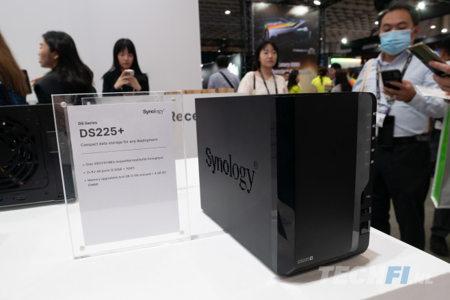 De Synology DS225+ zoals die eerder dit jaar te zien was op Computex in Taiwan.