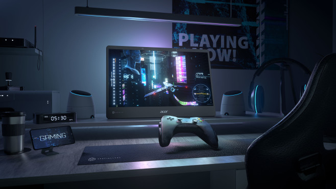 Acer zet verder in op 3D zonder brilletje met gaming laptop en twee externe beeldschermen