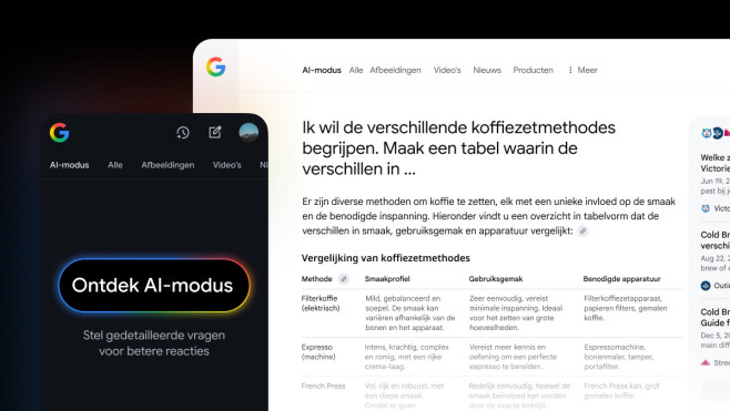 AI-modus komt in het Nederlands beschikbaar.