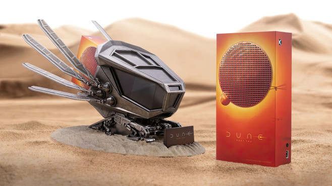 Ter gelegenheid van de Dune: Part 2 film komt Microsoft met een Xbox Series S in stijl van de film, een controller én de mogelijkheid op Arrakis rond te vliegen in een ornithopter - via Flight Simulator, dat wel.