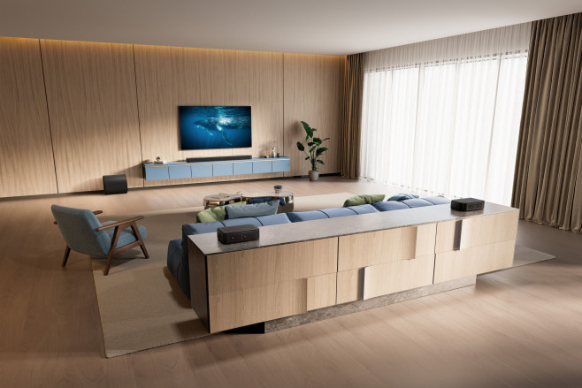 De afneembare surround-speakers van de JBL Bar 1300Mk2 zijn op meerdere manieren inzetbaar, maar moeten bovenal zorgen voor een overtuigende surround bubble met Dolby Atmos en DTS:X soundtracks.
