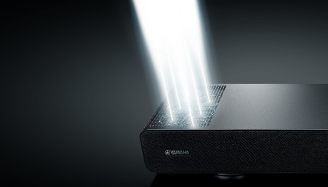 De Yamaha True X Surround 90A soundbar bevat aan weerszijden zes beamforming luidsprekers om zeer nauwkeurig hoogtekanalen te kunnen positioneren.