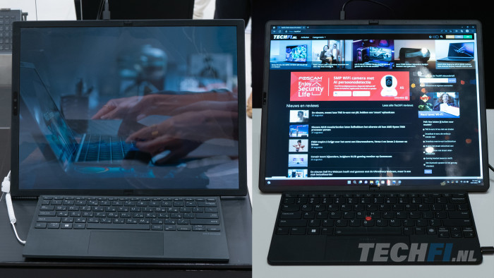 Zenbook 17 Fold vs ThinkPad X1 Fold 2e gen. in landschapsmodus lijken ze erg op elkaar