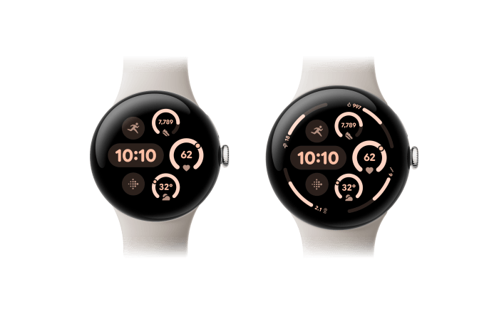 De Google Pixel Watch 3 is er in twee formaten, 41 en 45 mm in doorsnee