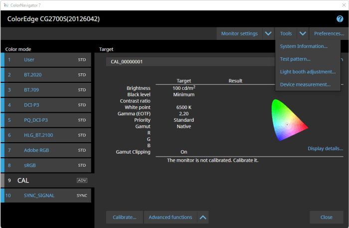 EIZO ColorNavigator software
