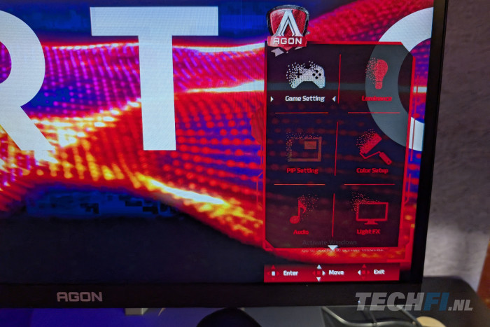 AOC Agon Pro AG246FK6 on-screen menu