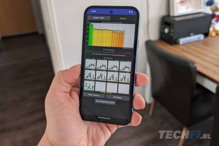 Google Pixel 8a throttle test