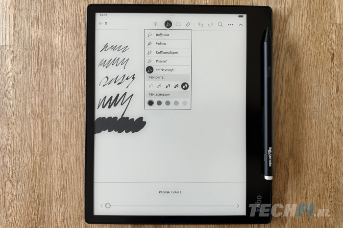 Kobo Elipsa 2E pen instellingen