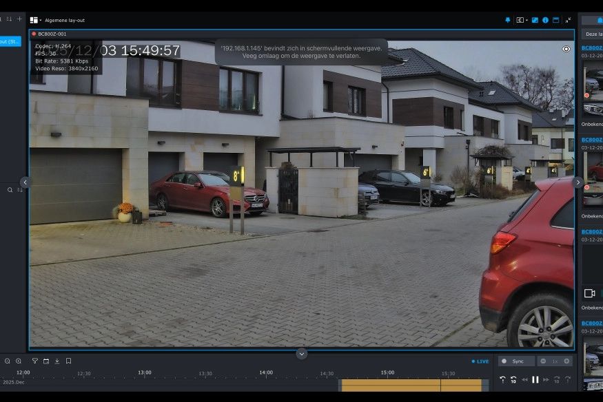 Inmiddels is het vrijwel donker buiten, maar het beeld blijft uitstekend