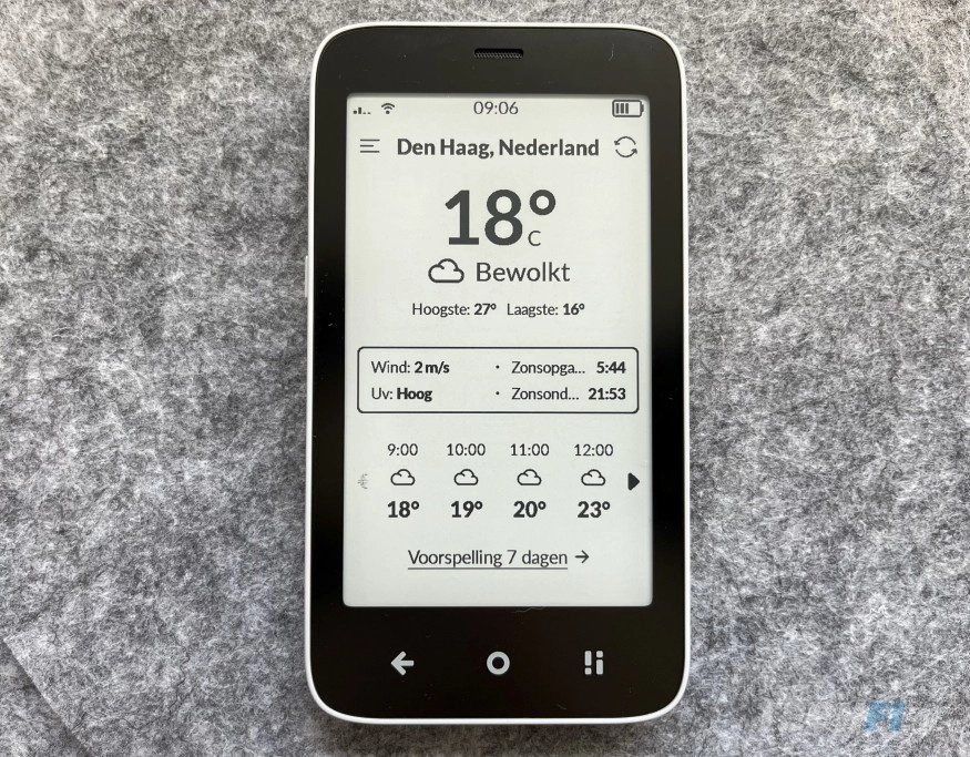 Mudita Kompakt - weer app