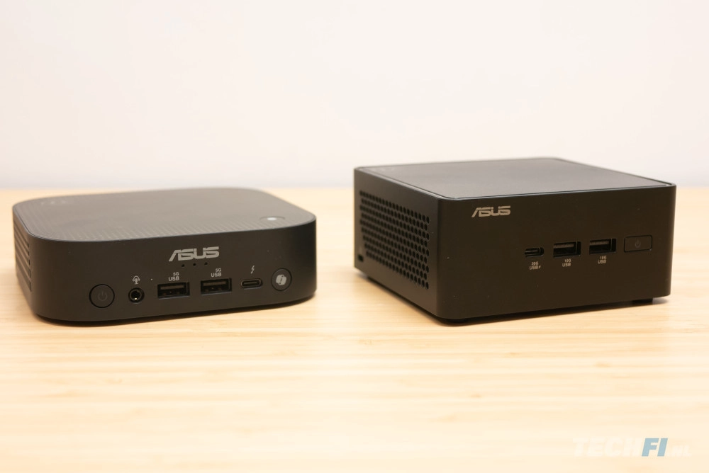 ASUS NUC 14 Pro AI (links) en NUC 15 Pro (rechts)