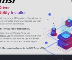 MSI Driver Utility Installer pop-up